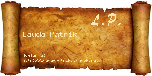 Lauda Patrik névjegykártya